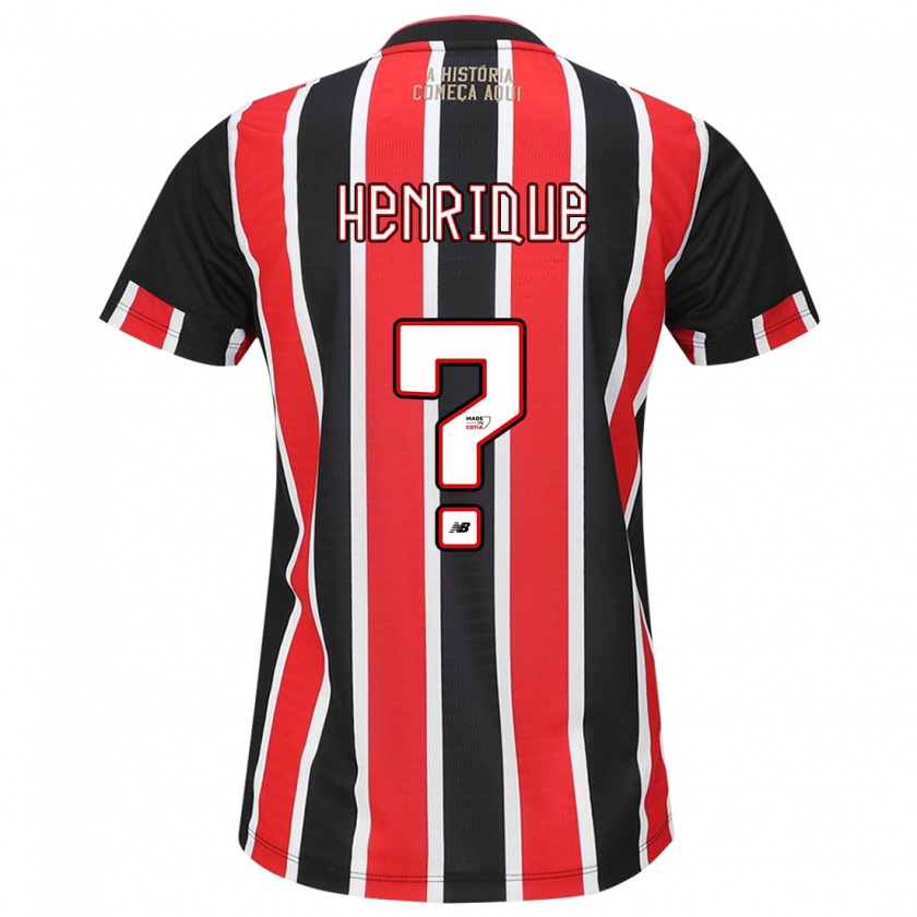 Kandiny Enfant Maillot Luiz Henrique #0 Noir Rouge Blanc Tenues Extérieur 2024/25 T-Shirt