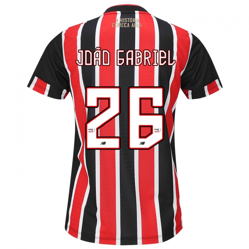 Kandiny Enfant Maillot João Gabriel #26 Noir Rouge Blanc Tenues Extérieur 2024/25 T-Shirt