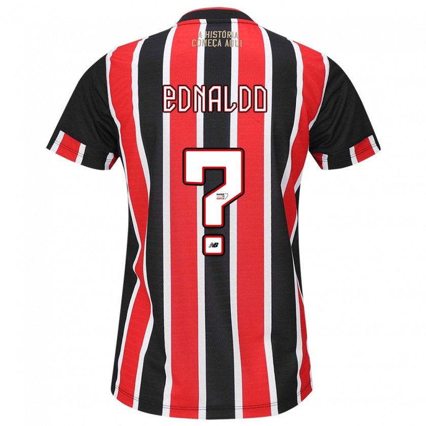 Kandiny Enfant Maillot José Ednaldo #0 Noir Rouge Blanc Tenues Extérieur 2024/25 T-Shirt