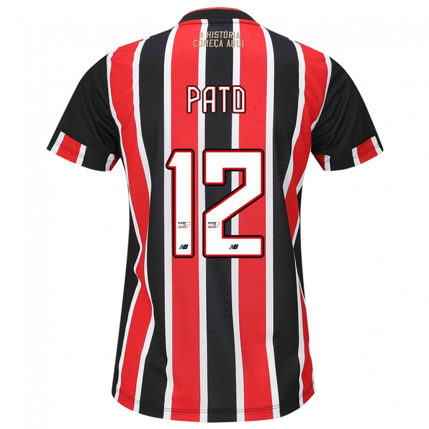 Kandiny Enfant Maillot Alexandre Pato #12 Noir Rouge Blanc Tenues Extérieur 2024/25 T-Shirt