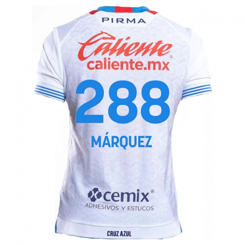 Kandiny Enfant Maillot Víctor Márquez #288 Blanc Bleu Tenues Extérieur 2024/25 T-Shirt