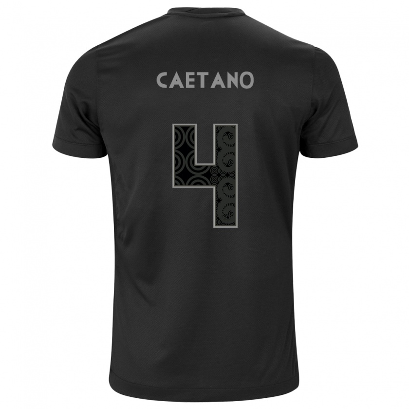 Kandiny Enfant Maillot Caetano #4 Noir Tenues Extérieur 2024/25 T-Shirt