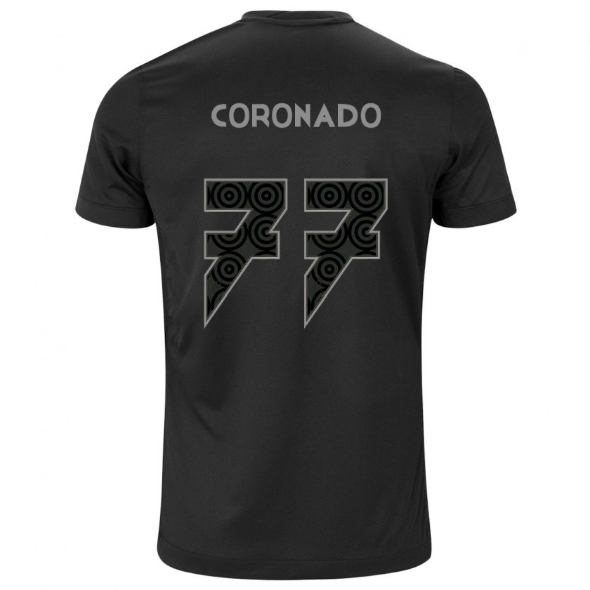 Kandiny Enfant Maillot Igor Coronado #77 Noir Tenues Extérieur 2024/25 T-Shirt