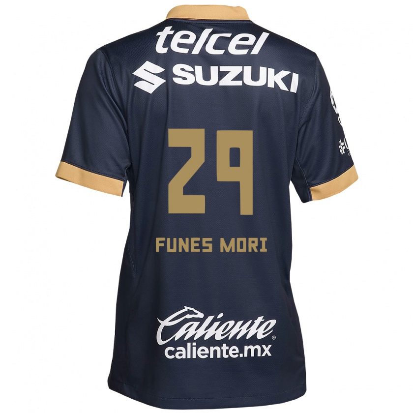 Kandiny Enfant Maillot Rogelio Funes Mori #29 Obsidienne Or Blanc Tenues Extérieur 2024/25 T-Shirt