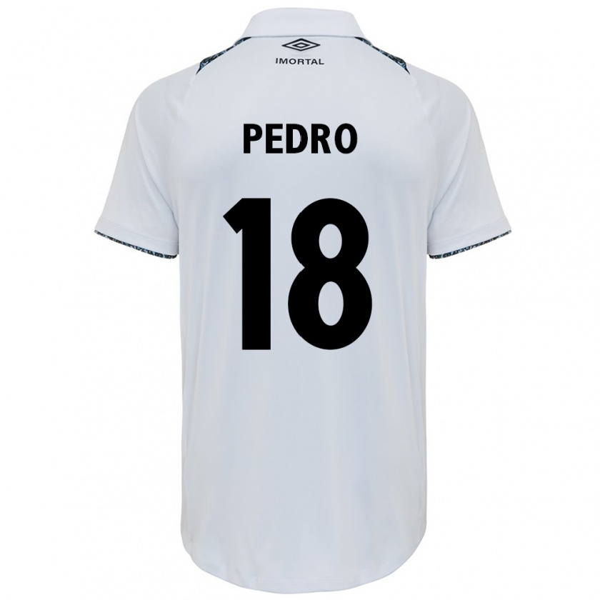 Kandiny Enfant Maillot João Pedro #18 Blanc Bleu Tenues Extérieur 2024/25 T-Shirt