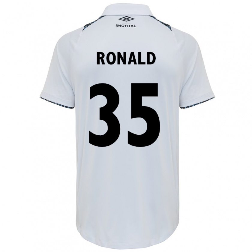 Kandiny Enfant Maillot Ronald Falkoski #35 Blanc Bleu Tenues Extérieur 2024/25 T-Shirt