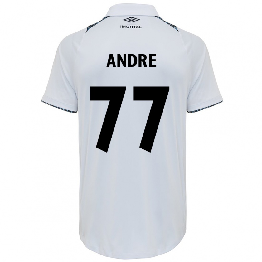 Kandiny Enfant Maillot André Henrique #77 Blanc Bleu Tenues Extérieur 2024/25 T-Shirt