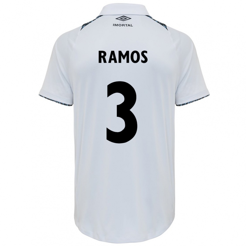 Kandiny Enfant Maillot João Ramos #3 Blanc Bleu Tenues Extérieur 2024/25 T-Shirt