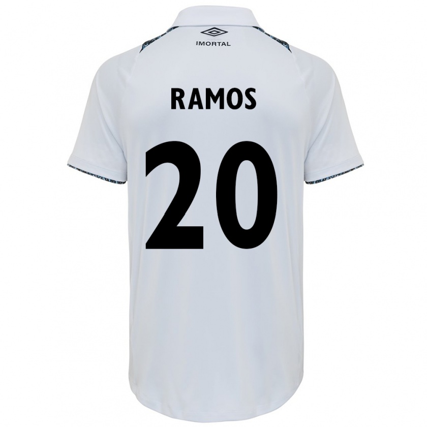 Kandiny Enfant Maillot Mónica Ramos #20 Blanc Bleu Tenues Extérieur 2024/25 T-Shirt