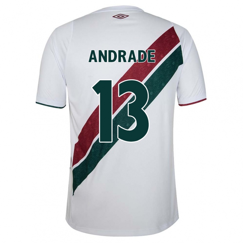 Kandiny Enfant Maillot Felipe Andrade #13 Blanc Vert Bordeaux Tenues Extérieur 2024/25 T-Shirt