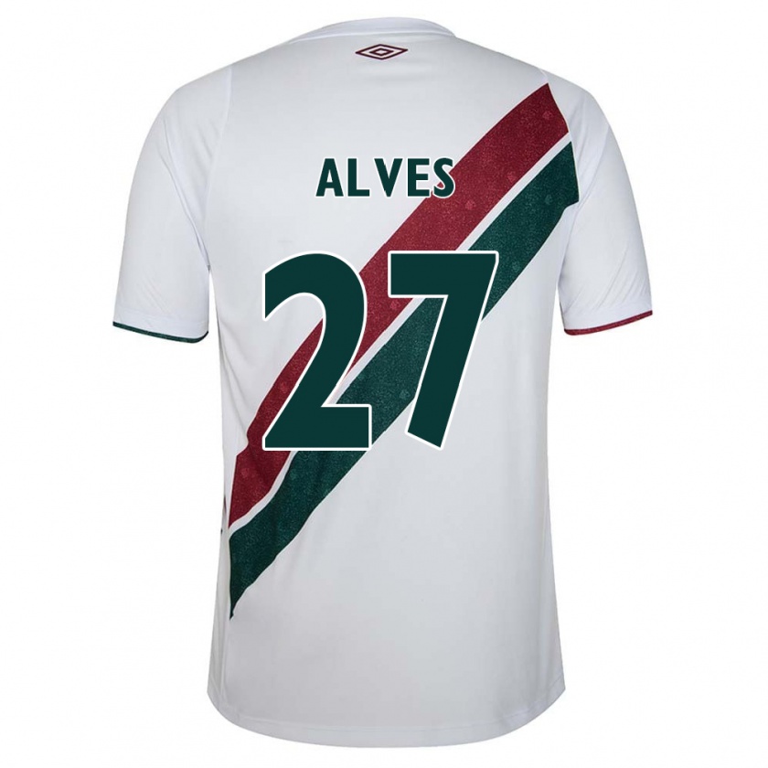 Kandiny Enfant Maillot Felipe Alves #27 Blanc Vert Bordeaux Tenues Extérieur 2024/25 T-Shirt