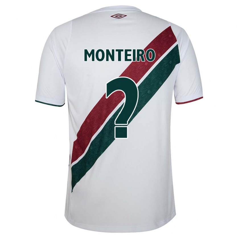 Kandiny Enfant Maillot Rafael Monteiro #0 Blanc Vert Bordeaux Tenues Extérieur 2024/25 T-Shirt