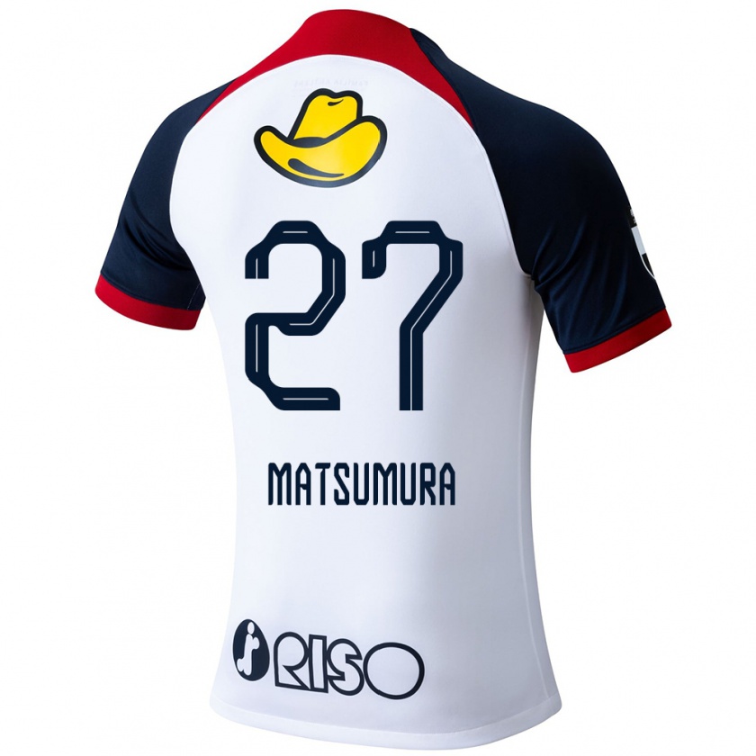 Kandiny Enfant Maillot Yuta Matsumura #27 Blanc Bleu Rouge Tenues Extérieur 2024/25 T-Shirt