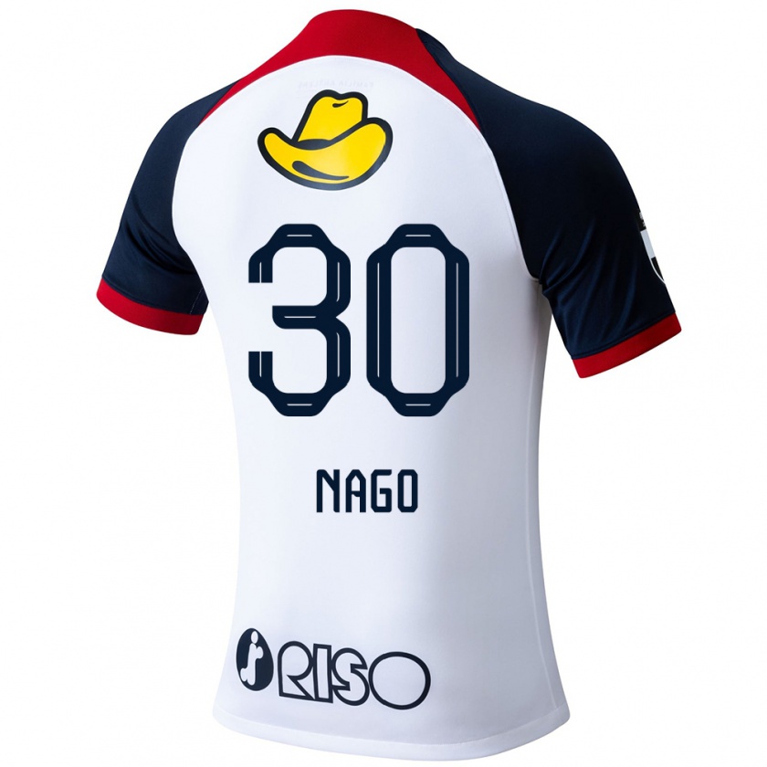 Kandiny Enfant Maillot Shintaro Nago #30 Blanc Bleu Rouge Tenues Extérieur 2024/25 T-Shirt