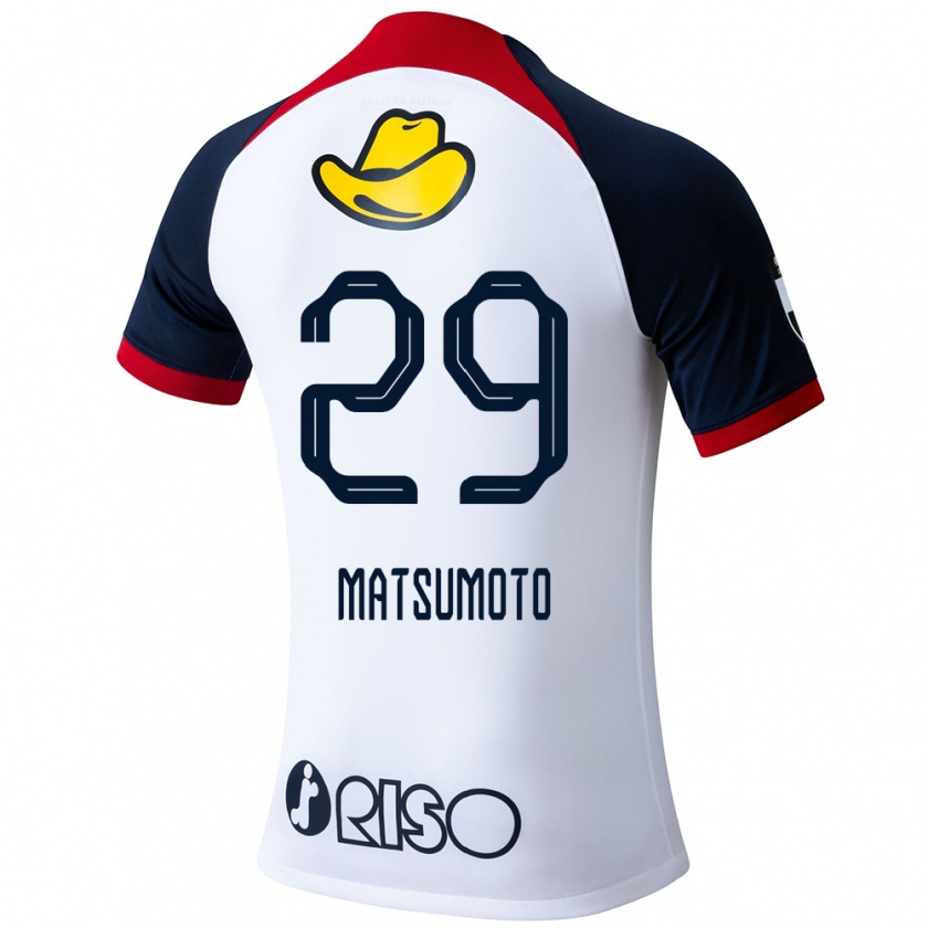 Kandiny Enfant Maillot Taisei Matsumoto #29 Blanc Bleu Rouge Tenues Extérieur 2024/25 T-Shirt