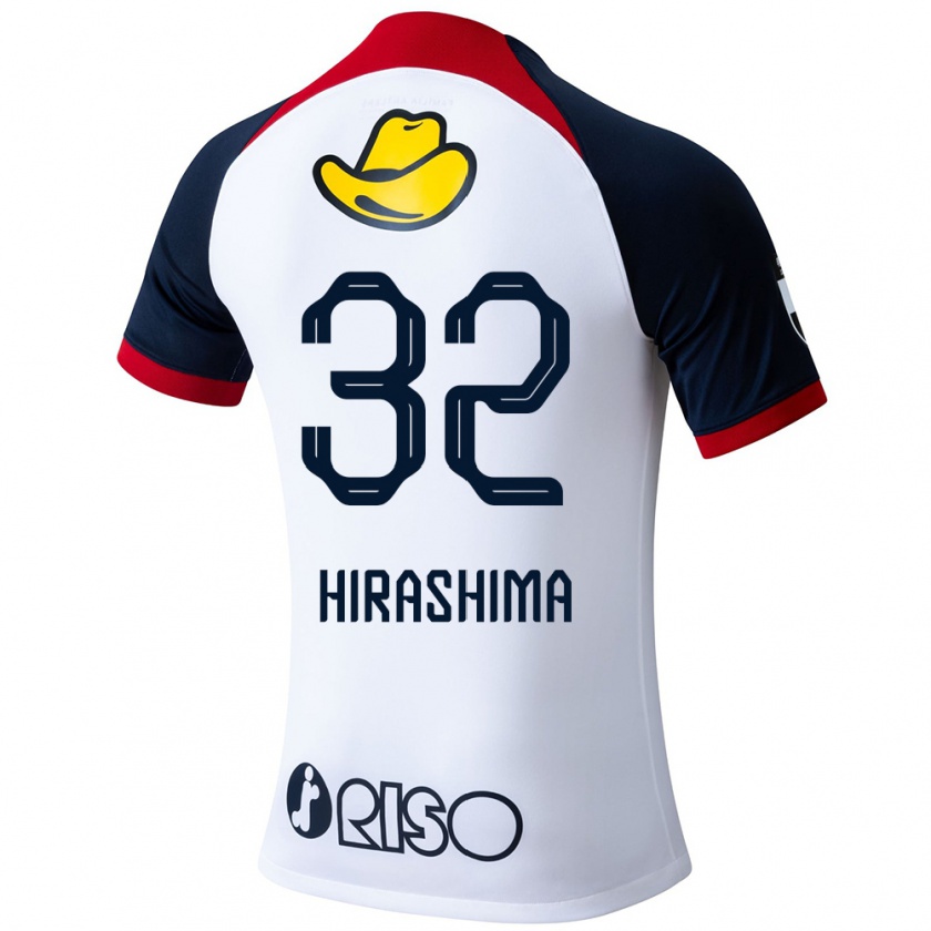 Kandiny Enfant Maillot Daigo Hirashima #32 Blanc Bleu Rouge Tenues Extérieur 2024/25 T-Shirt