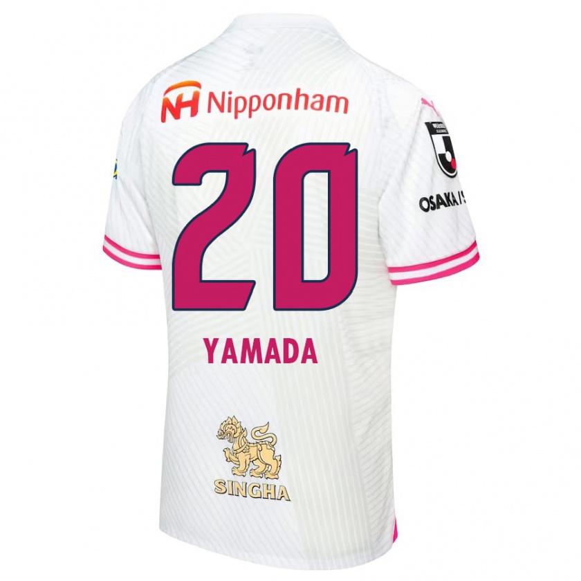 Kandiny Enfant Maillot Kotaro Yamada #20 Blanc Rose Tenues Extérieur 2024/25 T-Shirt