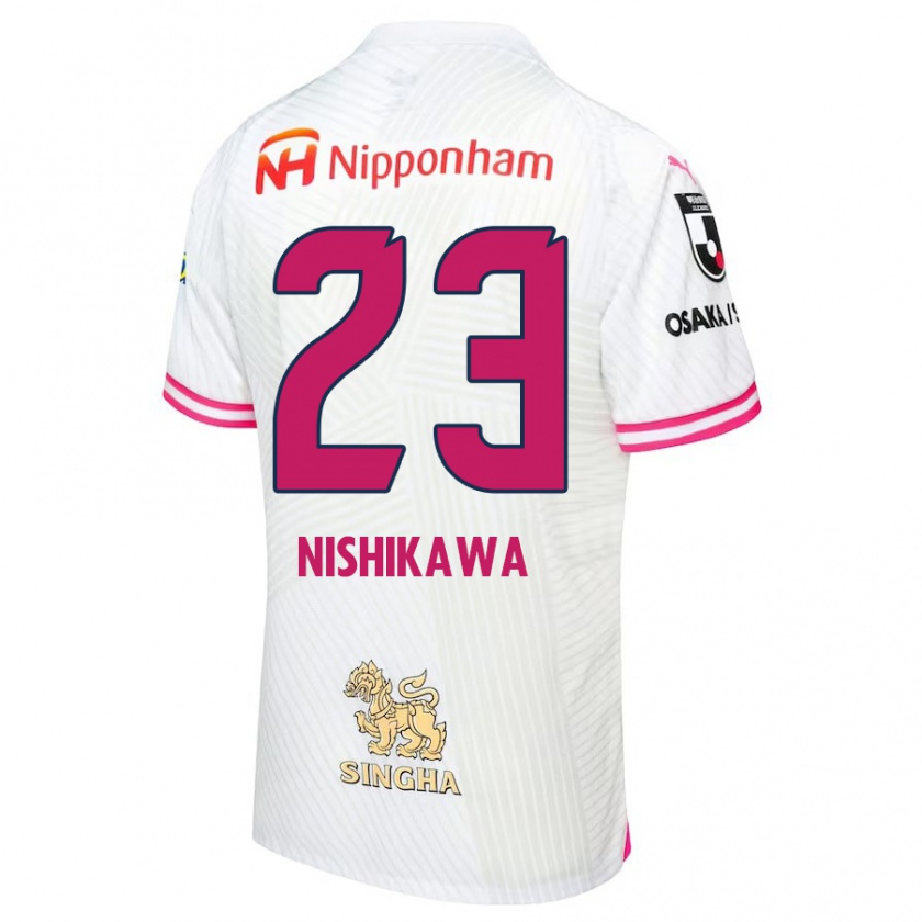 Kandiny Enfant Maillot Hiroki Nishikawa #23 Blanc Rose Tenues Extérieur 2024/25 T-Shirt