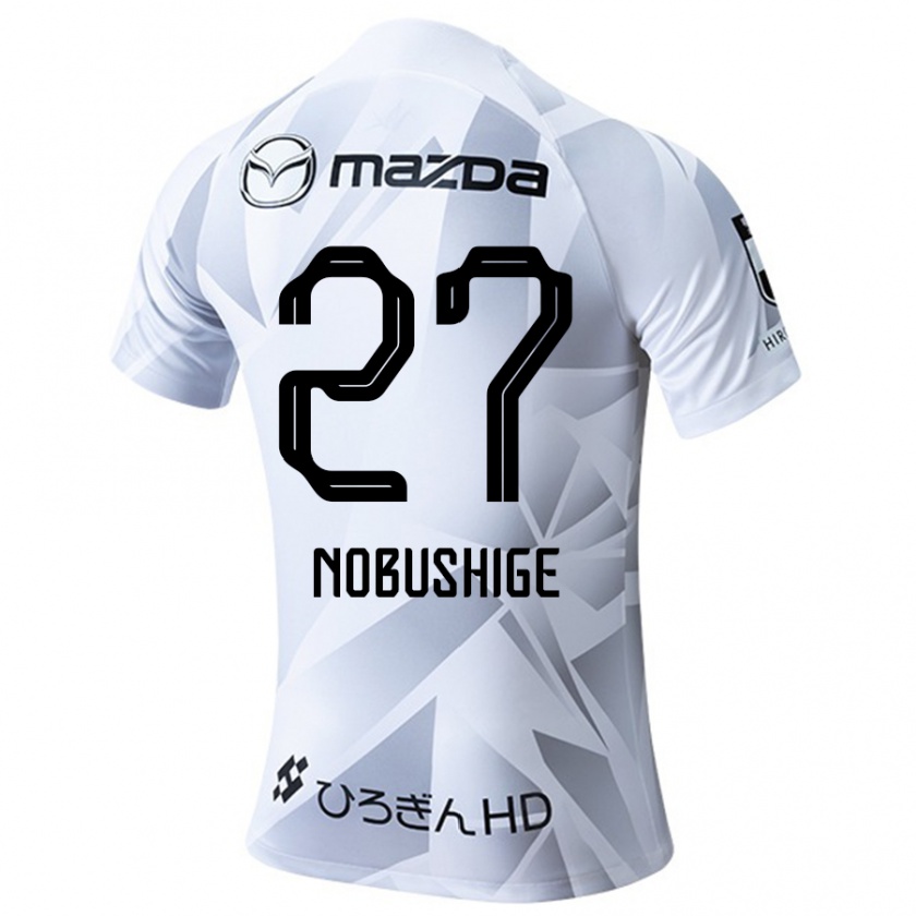 Kandiny Enfant Maillot Ryojiro Nobushige #27 Blanc Gris Noir Tenues Extérieur 2024/25 T-Shirt