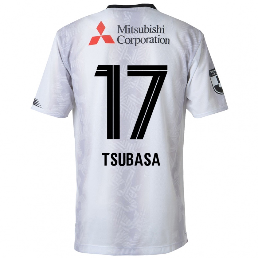 Kandiny Enfant Maillot Tsubasa Terayama #17 Blanc Noir Tenues Extérieur 2024/25 T-Shirt