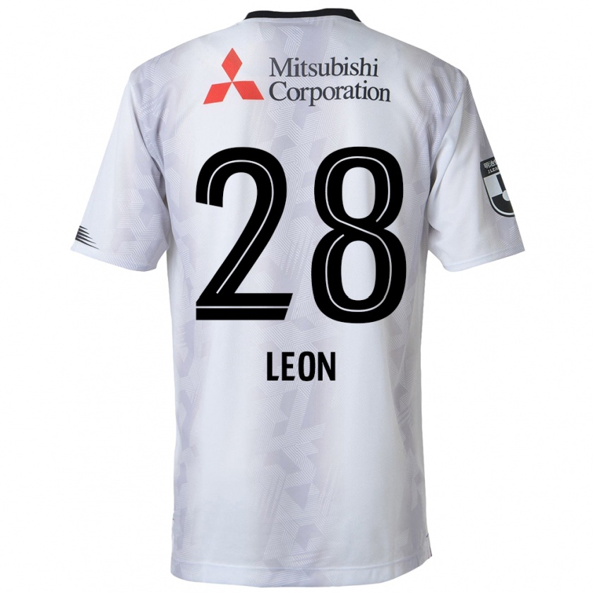 Kandiny Enfant Maillot Leon Nozawa #28 Blanc Noir Tenues Extérieur 2024/25 T-Shirt