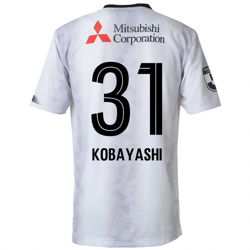 Kandiny Enfant Maillot Masataka Kobayashi #31 Blanc Noir Tenues Extérieur 2024/25 T-Shirt