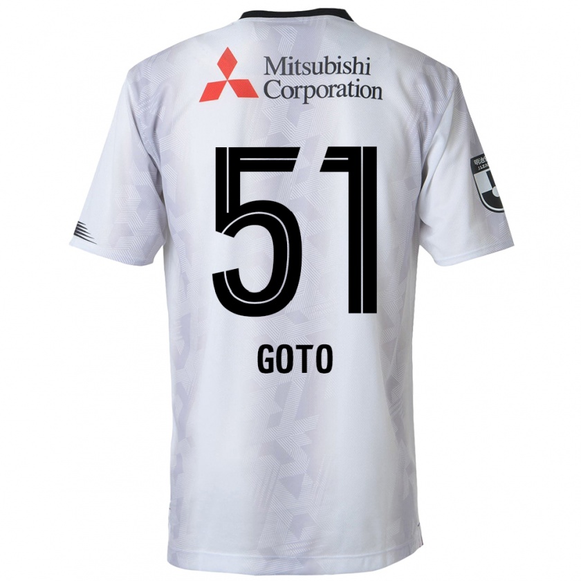 Kandiny Enfant Maillot Wataru Goto #51 Blanc Noir Tenues Extérieur 2024/25 T-Shirt