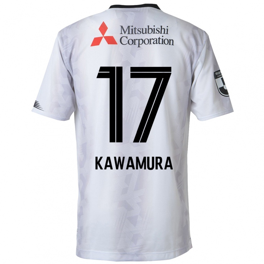 Kandiny Enfant Maillot Riku Kawamura #17 Blanc Noir Tenues Extérieur 2024/25 T-Shirt