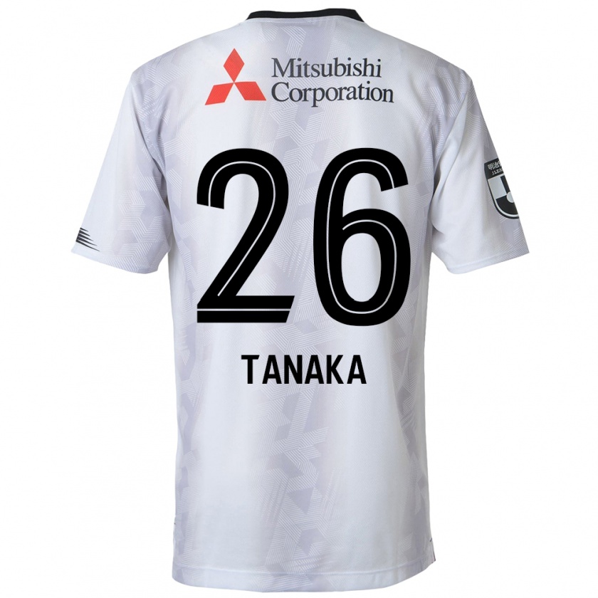 Kandiny Enfant Maillot Haruto Tanaka #26 Blanc Noir Tenues Extérieur 2024/25 T-Shirt