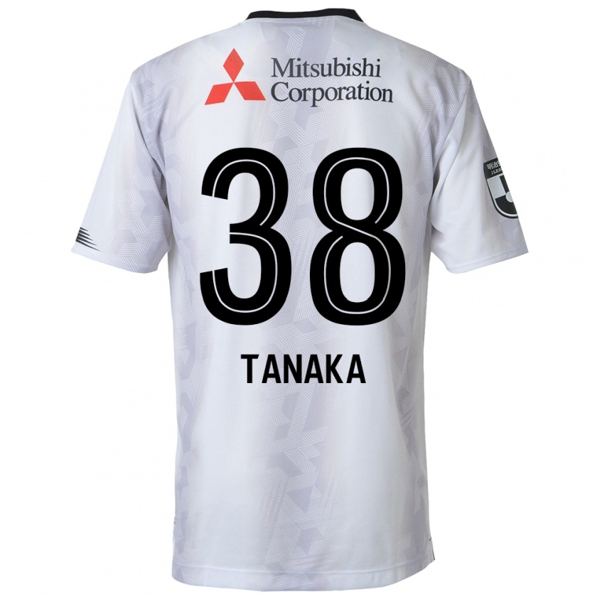 Kandiny Enfant Maillot Kio Tanaka #38 Blanc Noir Tenues Extérieur 2024/25 T-Shirt