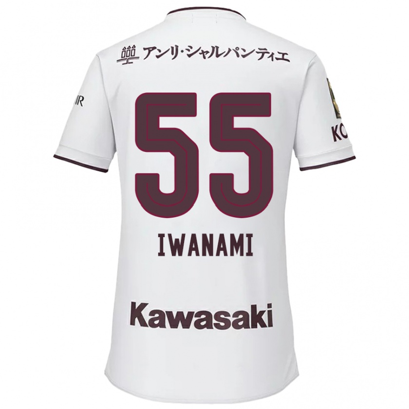 Kandiny Enfant Maillot Takuya Iwanami #55 Blanc Rouge Tenues Extérieur 2024/25 T-Shirt