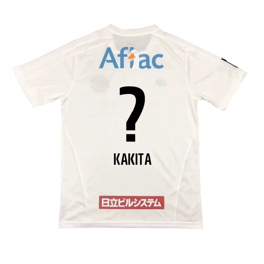 Kandiny Enfant Maillot Yuki Kakita #0 Blanc Noir Tenues Extérieur 2024/25 T-Shirt