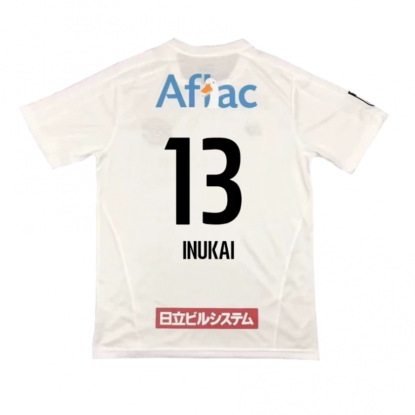 Kandiny Enfant Maillot Tomoya Inukai #13 Blanc Noir Tenues Extérieur 2024/25 T-Shirt