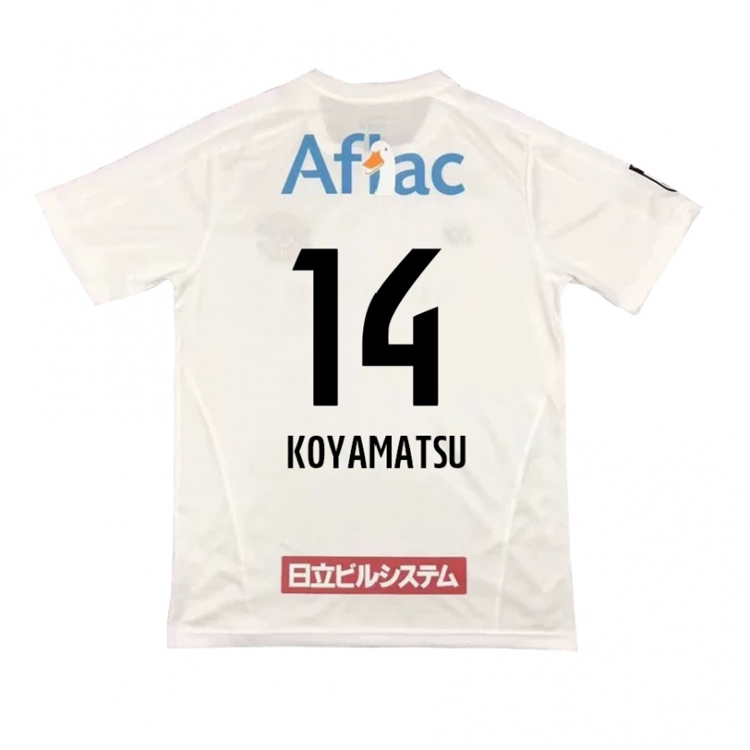 Kandiny Enfant Maillot Tomoya Koyamatsu #14 Blanc Noir Tenues Extérieur 2024/25 T-Shirt