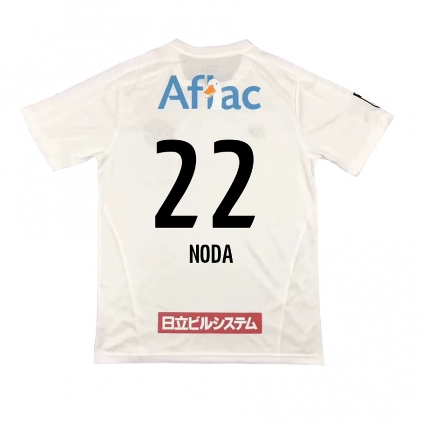 Kandiny Enfant Maillot Hiroki Noda #22 Blanc Noir Tenues Extérieur 2024/25 T-Shirt