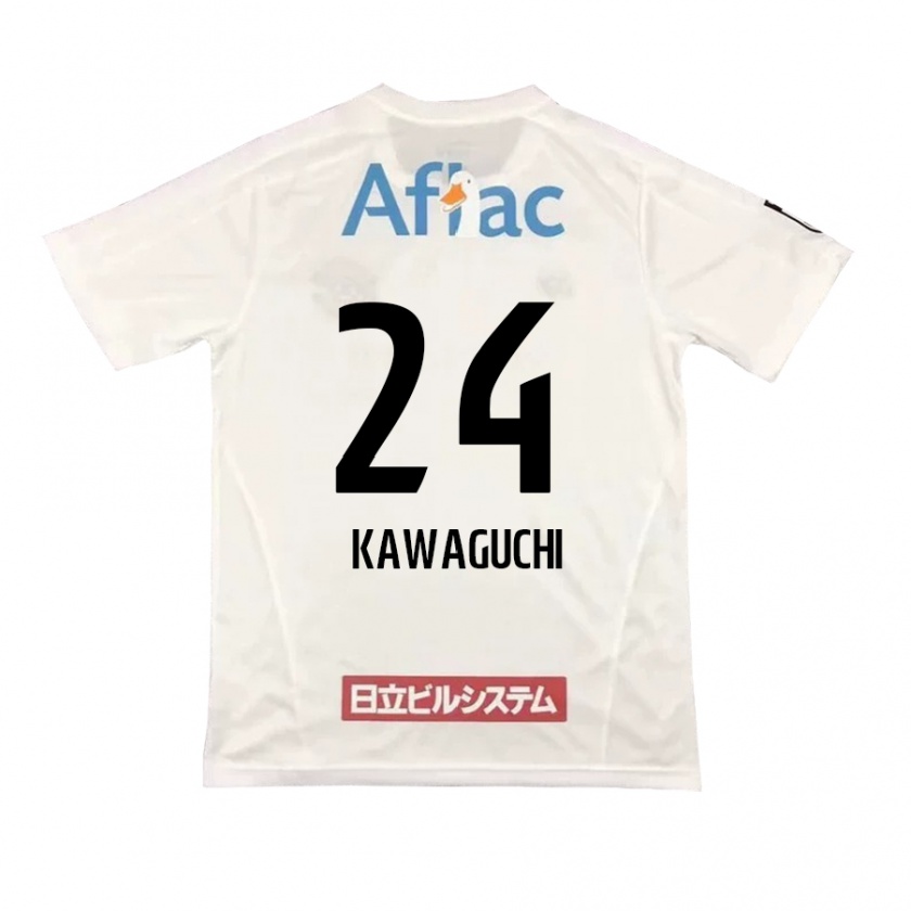 Kandiny Enfant Maillot Naoki Kawaguchi #24 Blanc Noir Tenues Extérieur 2024/25 T-Shirt