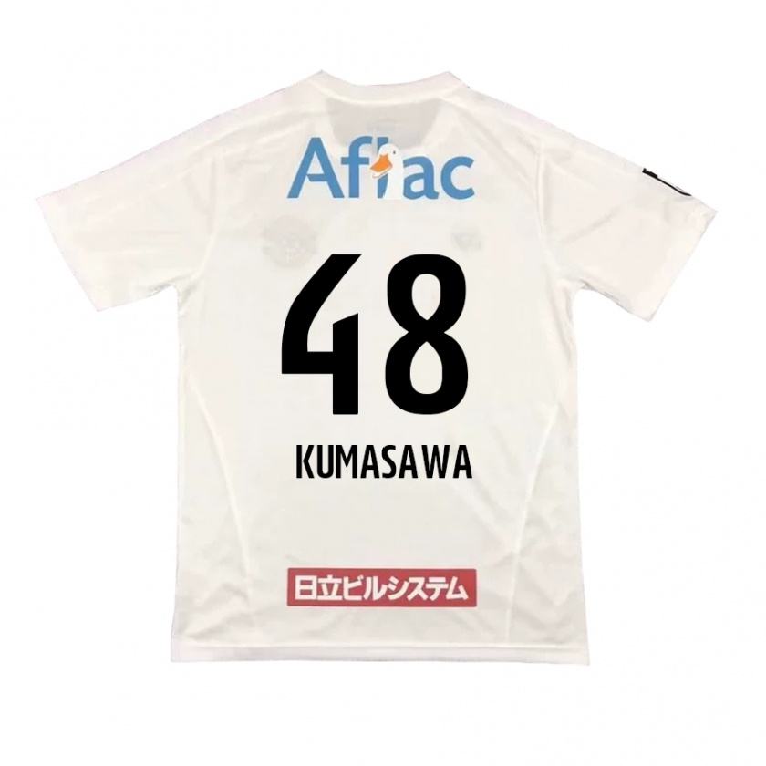 Kandiny Enfant Maillot Kazuki Kumasawa #48 Blanc Noir Tenues Extérieur 2024/25 T-Shirt