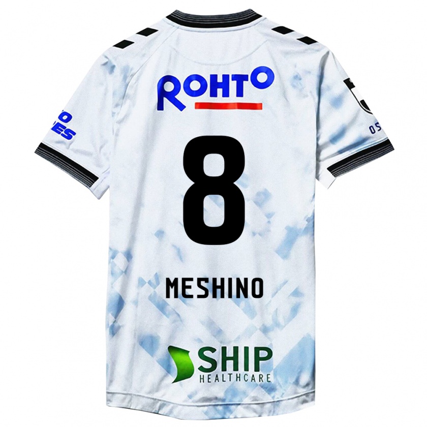 Kandiny Enfant Maillot Ryotaro Meshino #8 Blanc Noir Tenues Extérieur 2024/25 T-Shirt