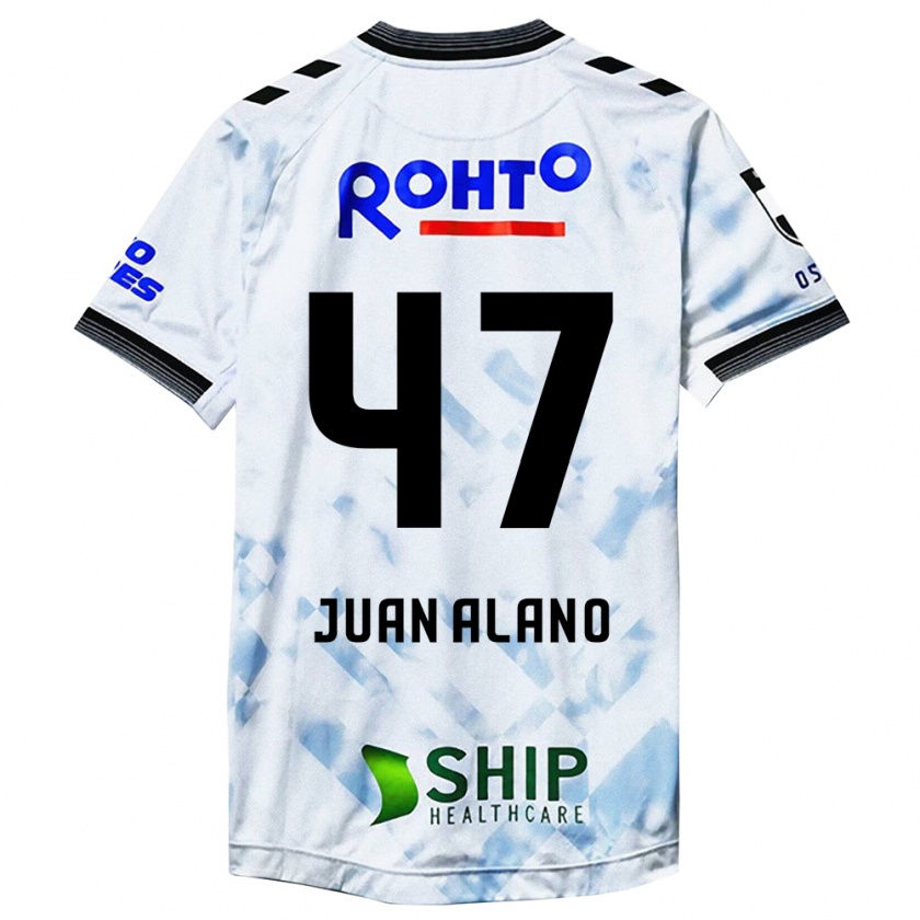 Kandiny Enfant Maillot Juan Alano #47 Blanc Noir Tenues Extérieur 2024/25 T-Shirt