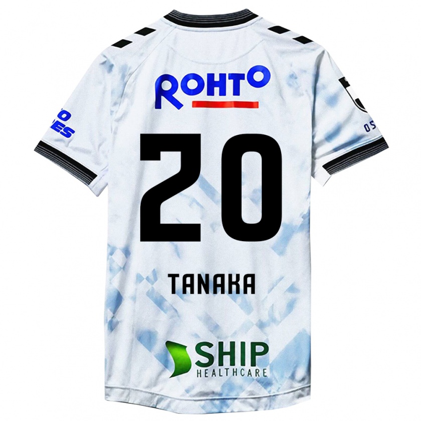 Kandiny Enfant Maillot Hyoga Tanaka #20 Blanc Noir Tenues Extérieur 2024/25 T-Shirt