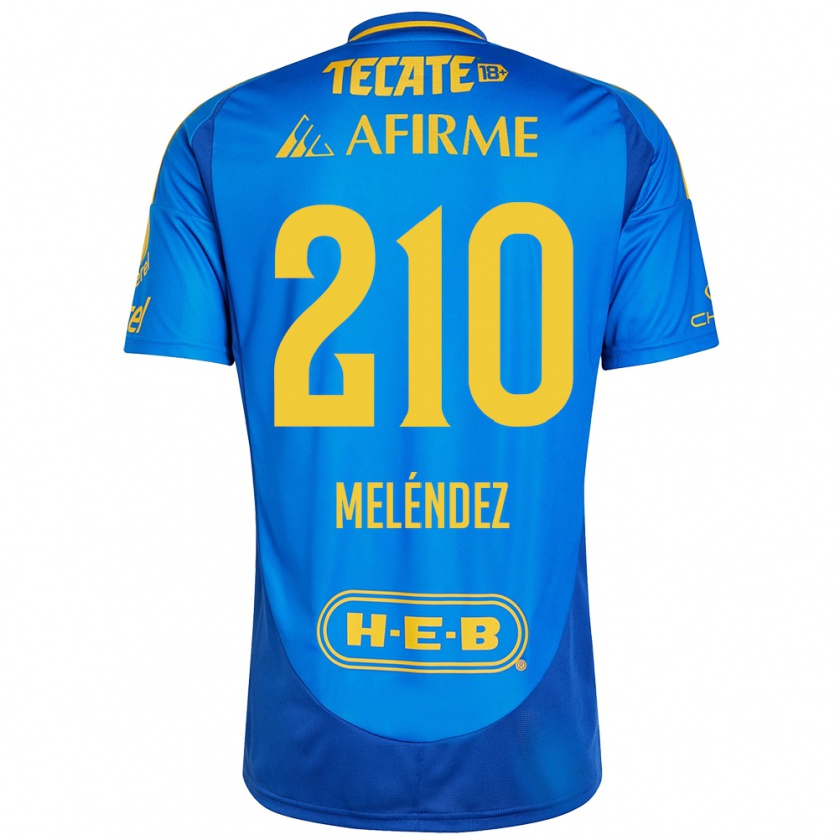 Kandiny Enfant Maillot Marcelo Meléndez #210 Bleu Jaune Tenues Extérieur 2024/25 T-Shirt