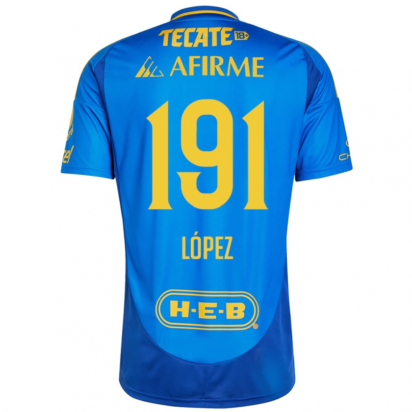 Kandiny Enfant Maillot Adrián López #191 Bleu Jaune Tenues Extérieur 2024/25 T-Shirt