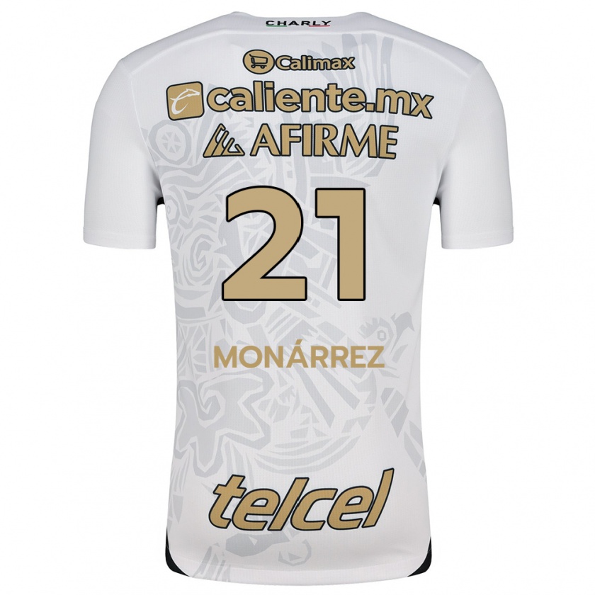 Kandiny Enfant Maillot Fernando Monárrez #21 Blanc Noir Tenues Extérieur 2024/25 T-Shirt