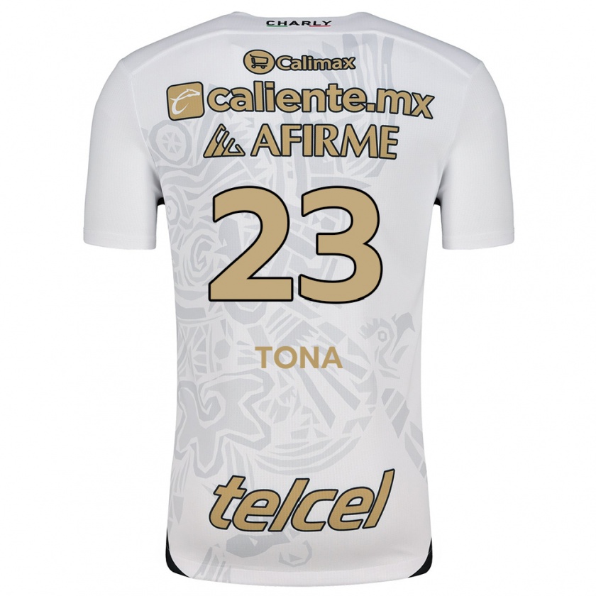 Kandiny Enfant Maillot Iván Tona #23 Blanc Noir Tenues Extérieur 2024/25 T-Shirt