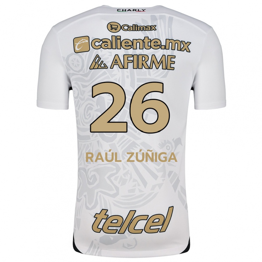 Kandiny Enfant Maillot José Raúl Zúñiga #26 Blanc Noir Tenues Extérieur 2024/25 T-Shirt