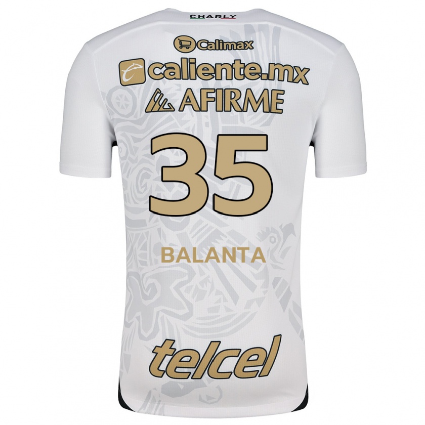 Kandiny Enfant Maillot Kevin Balanta #35 Blanc Noir Tenues Extérieur 2024/25 T-Shirt