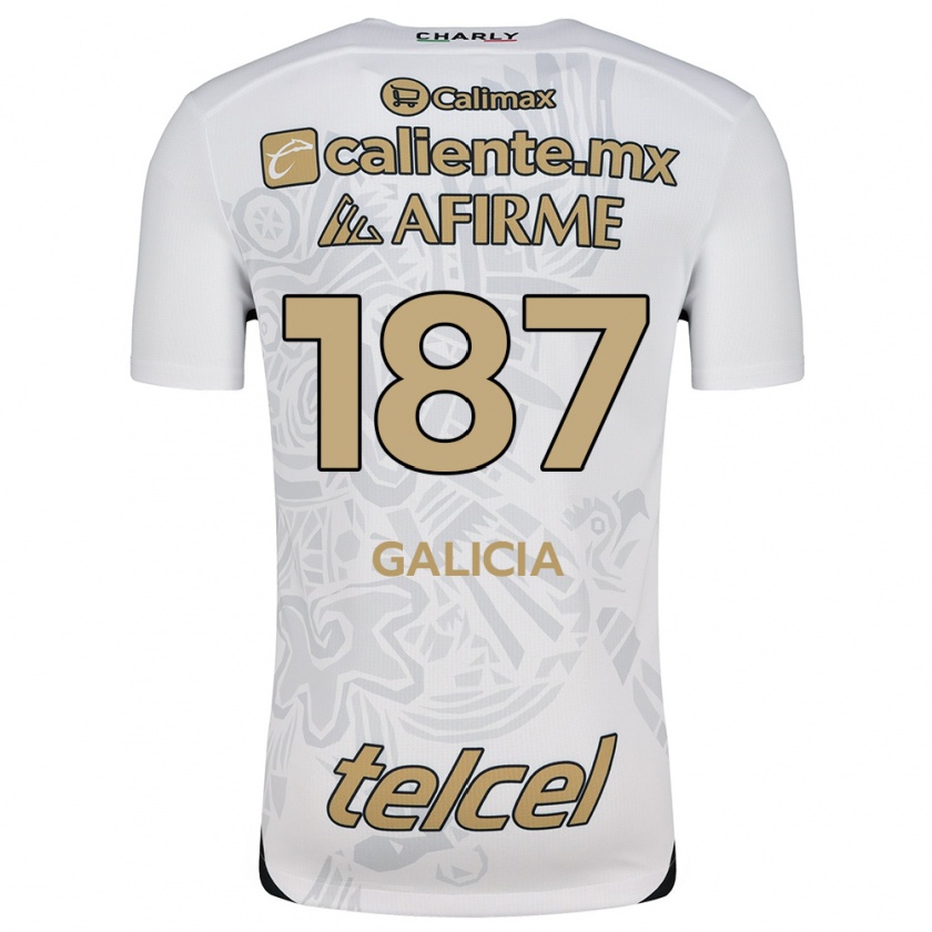 Kandiny Enfant Maillot Carlos Galicia #187 Blanc Noir Tenues Extérieur 2024/25 T-Shirt