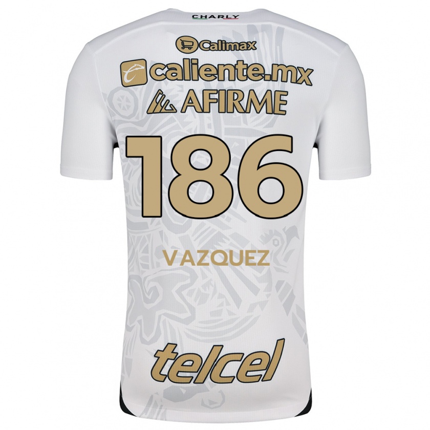 Kandiny Enfant Maillot Octavio Vázquez #186 Blanc Noir Tenues Extérieur 2024/25 T-Shirt