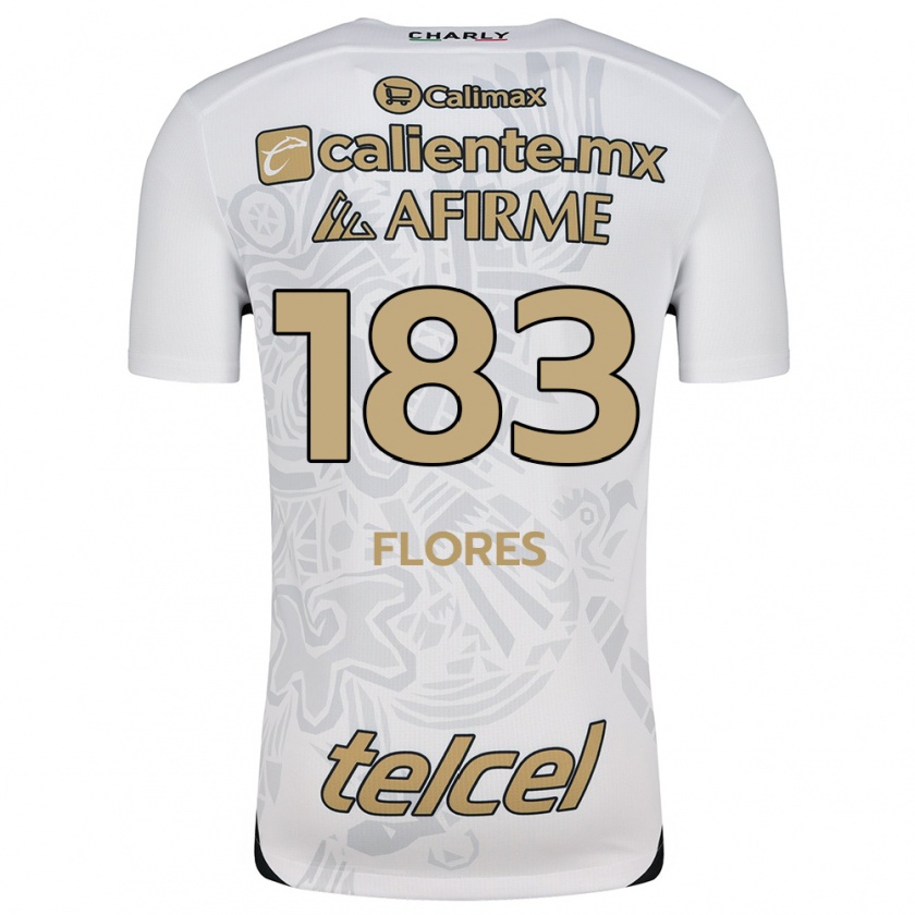 Kandiny Enfant Maillot Abraham Flores #183 Blanc Noir Tenues Extérieur 2024/25 T-Shirt