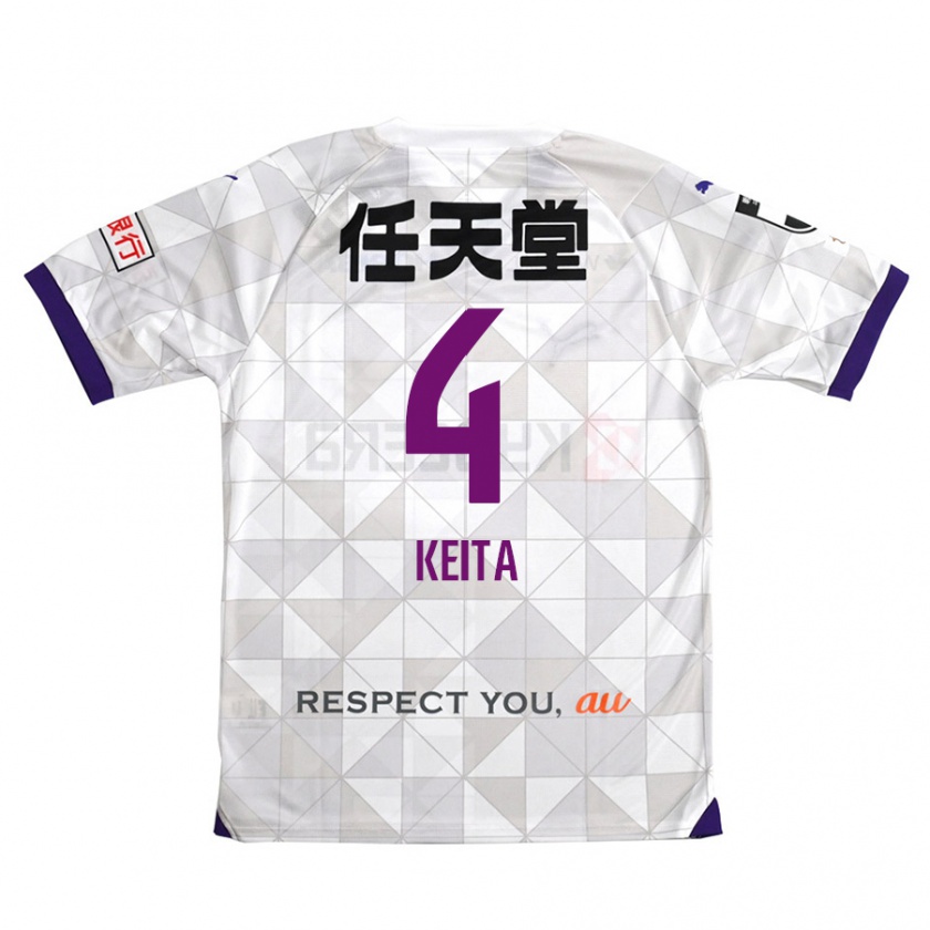 Kandiny Enfant Maillot Keita Matsuda #4 Blanc Violet Tenues Extérieur 2024/25 T-Shirt